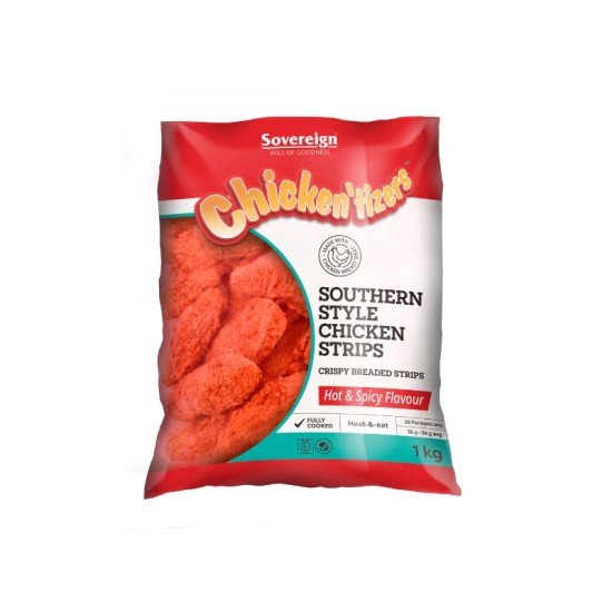 Chicken'tizers - Strips 1kg Hot 'N' Spicy Chicken'tizers - Strips 1kg Hot 'N' Spicy