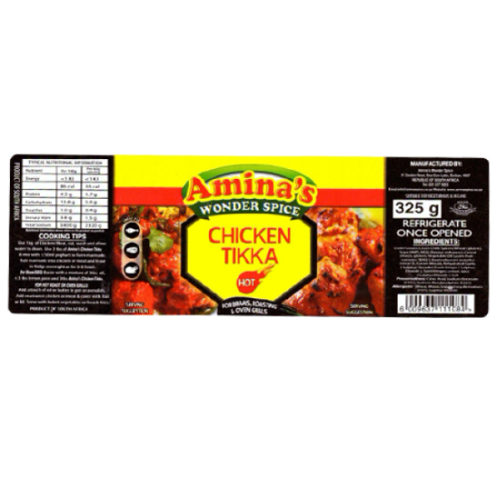 Amina's CHICKEN TIKKA 325GR Amina's CHICKEN TIKKA 325GR
