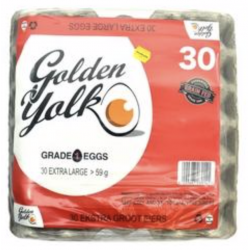 Golden Yolk Extra large Eggs 30's